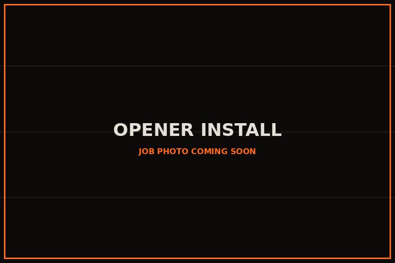 Photo coming soon: belt-drive opener install